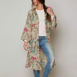 Free People Multicolor Floral Kimono